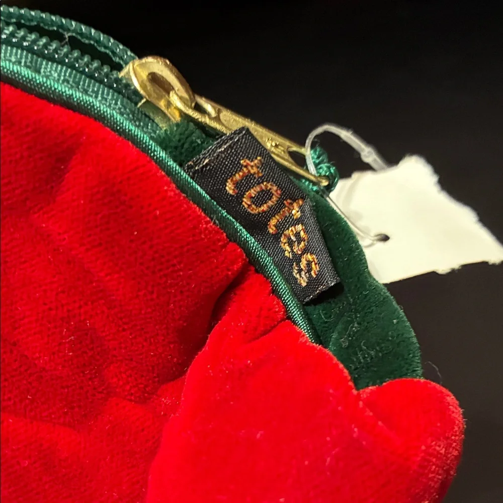 Totes vintage Red Purple and Green Velvet Pouch